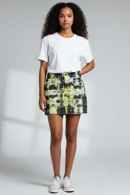 Hudson Tie Dye Denim Mini Skirt Size 26